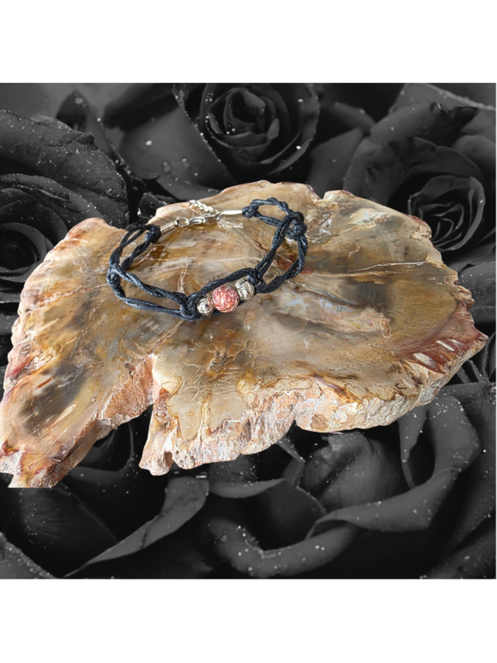 Leopard Skin Jasper Crystal Anklet – Handmade Boho Macrame Jewelry